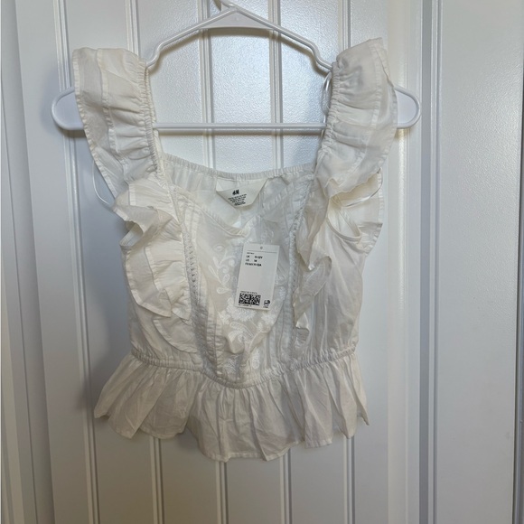H&M Cream Ruffled Blouse - Picture 4 of 5